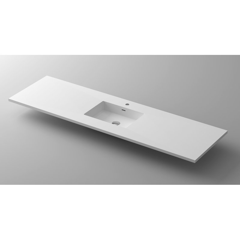 Dessus de salle de bain simple 72 po meuble-lavabo, Blanc mat