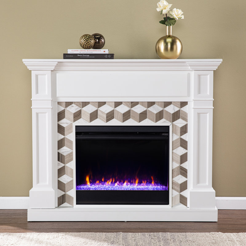 Minogue Darvingmore Color Changing Fireplace with Marble Tiling