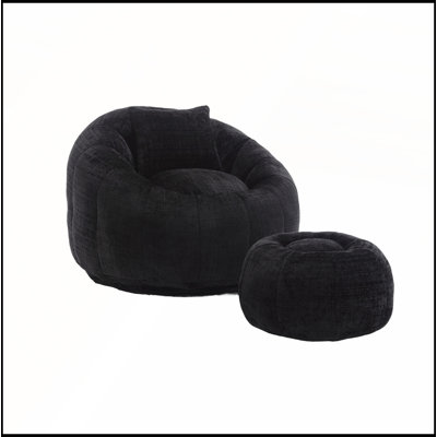 Modern Comfy Round Chair with Ottoman for Reading and Relaxation