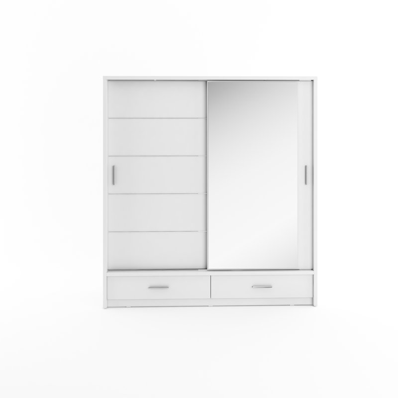 Tengan 2 Door Manufactured Wood Wardrobe, White
