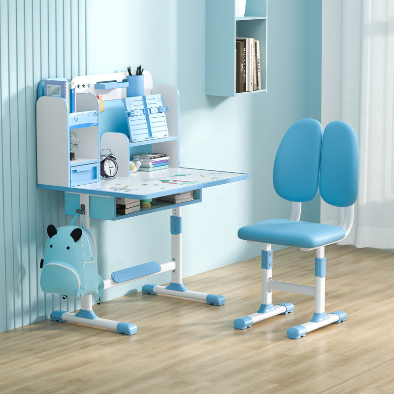Ensemble de bureau et chaise pour enfants, Bleu