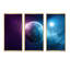 Planète profonde - ensemble de 3 toiles abstraites encadrées-214761706-214761710