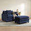 Fauteuil d'appoint surdimensionné en chenille avec repose-pieds-1219660613