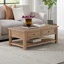 Table basse en bois massif avec rangement Holliman