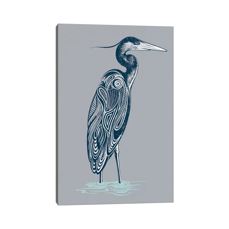 Blue Heron by Rachel Caldwell - Wrapped Canvas Print, 101.6 cm H x 66.04 cm W x 1.91 cm D