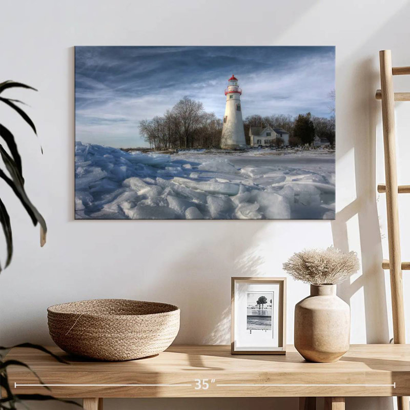 Winter at marblehead lighthouse Aletra, H 16 po x l 24 po