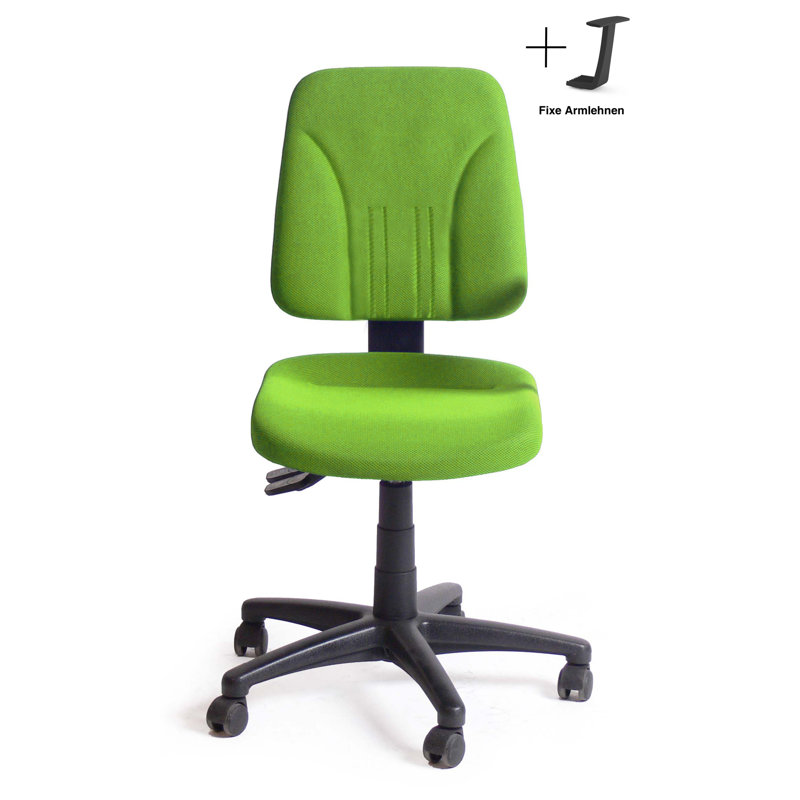 Office Chair, Green, Fixed armrests