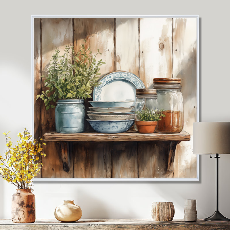 Art mural de ferme, toile rustique, Willmer, H 36 po x l 36 po, Cadre flottant blanc