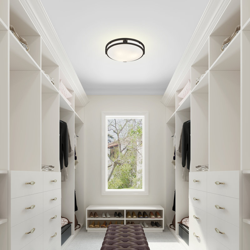 Glass Flush Mount, 16" W