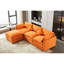 3 modulaires en chenille orange modulaire moderne en forme de L pour la chambre à coucher, combinaison confortable et flexible avec flexibilité du confort du salon amovible