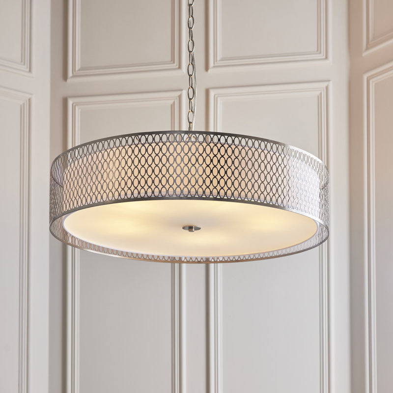 5 - Light Pendant, Satin Nickel, Silver