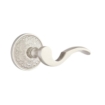 Cortina Wave/Drop Privacy (Bed & Bath) Door Lever with Round Rosette