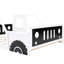 Lit voiture classique blanc avec roues, en bois de pin pleine grandeur et plateforme-1631381663-1631381660