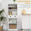 Garde-manger autoportant de 61 po de style traditionnel avec portes à fermeture douce