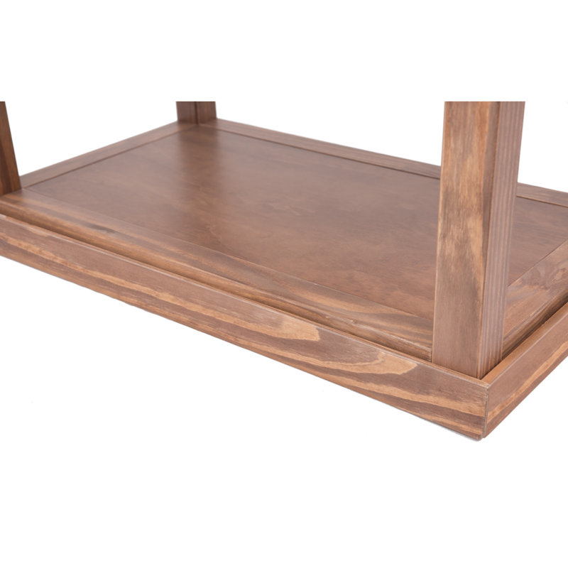 Harman Frame Coffee Table with Storage, Lacquered Pine