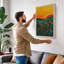 Golden Landscape Modern - Wrapped Canvas-1344076288-1344076316
