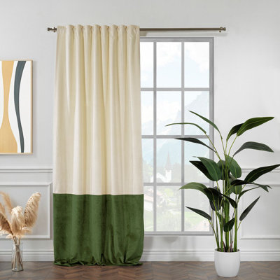 Panneau de rideau simple en duvet synthétique en lin et velours