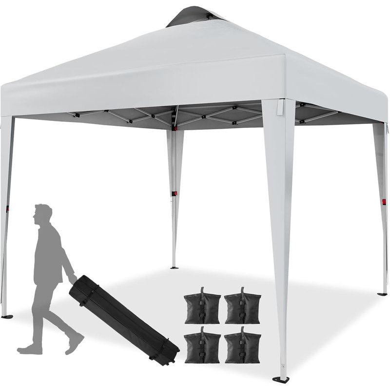 Tente escamotable 10X10, tente de plage Tarp, Blanc