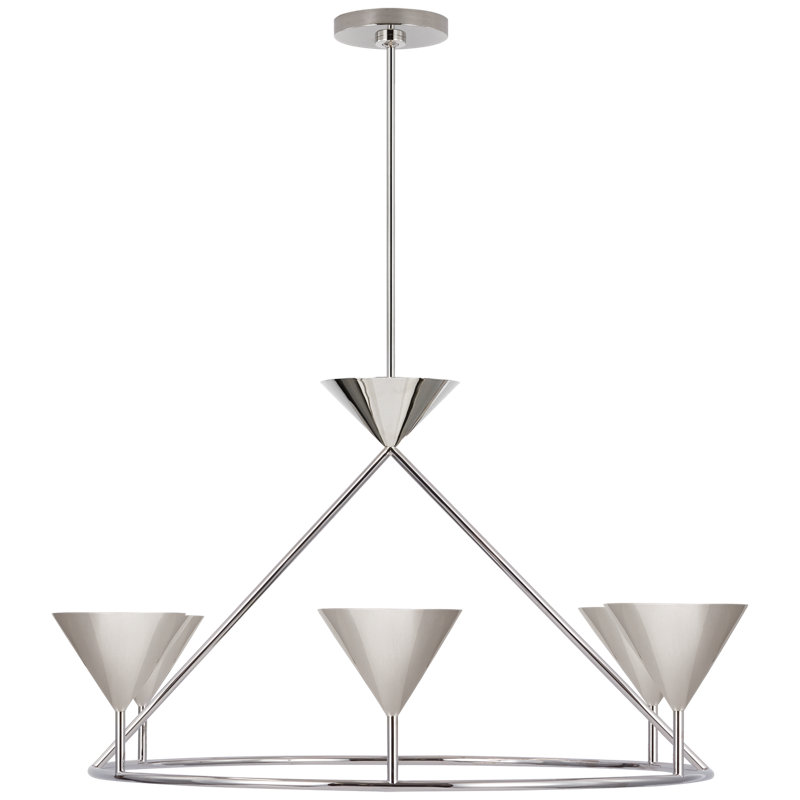 Orsay 6 - Light Chandelier, Polished Nickel