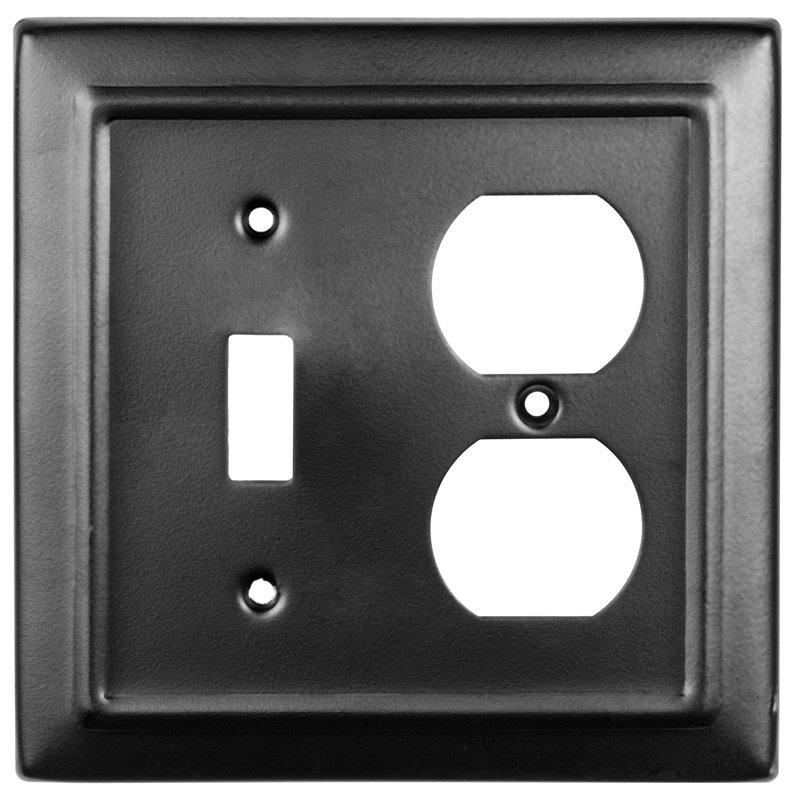 Architectural Matte Black 2-Gang Metal Wall Plate