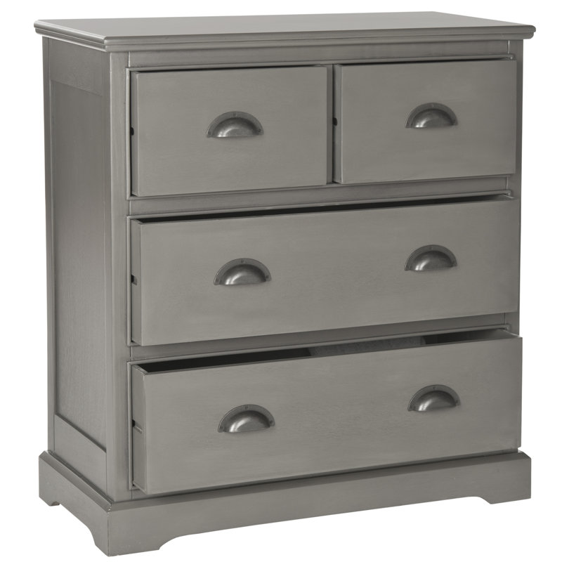 Commode 4 tiroirs Prerte, Gris