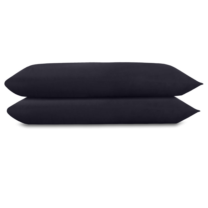 Delara GOTS-Certified Organic Cotton Sateen Pillowcase Set of 2, 400 Thread Count, Soft Long-Staple Cotton, Dark Gray, Queen