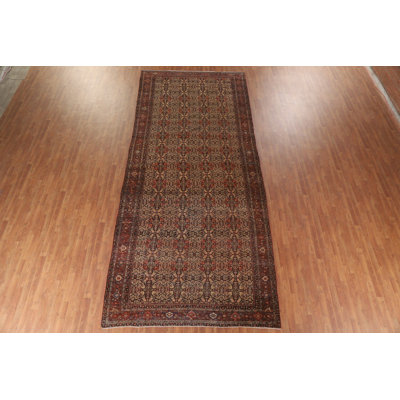Pre-1900 Antique Vegetable Dye Traditional Rug 7x16