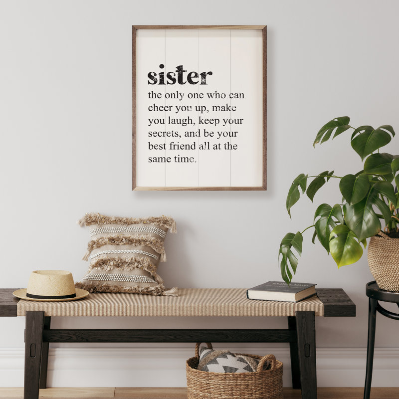 Sister The Only One White, 10" H x 8" W x 1" D