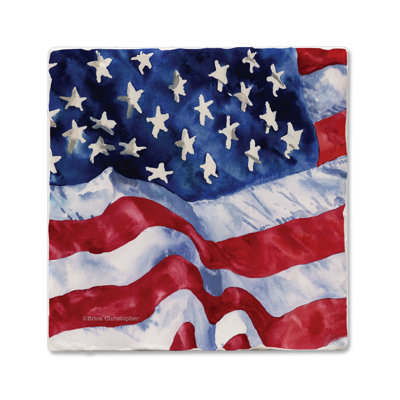 Waving Flag Single Tumbled Tile Coaster Create Your Own Collection