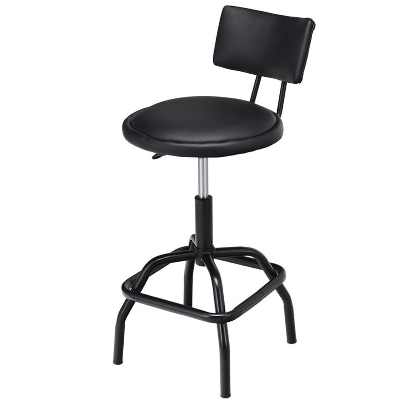 Arnetria Swivel Upholstered Adjustable Height Counter Stool with Metal Frame