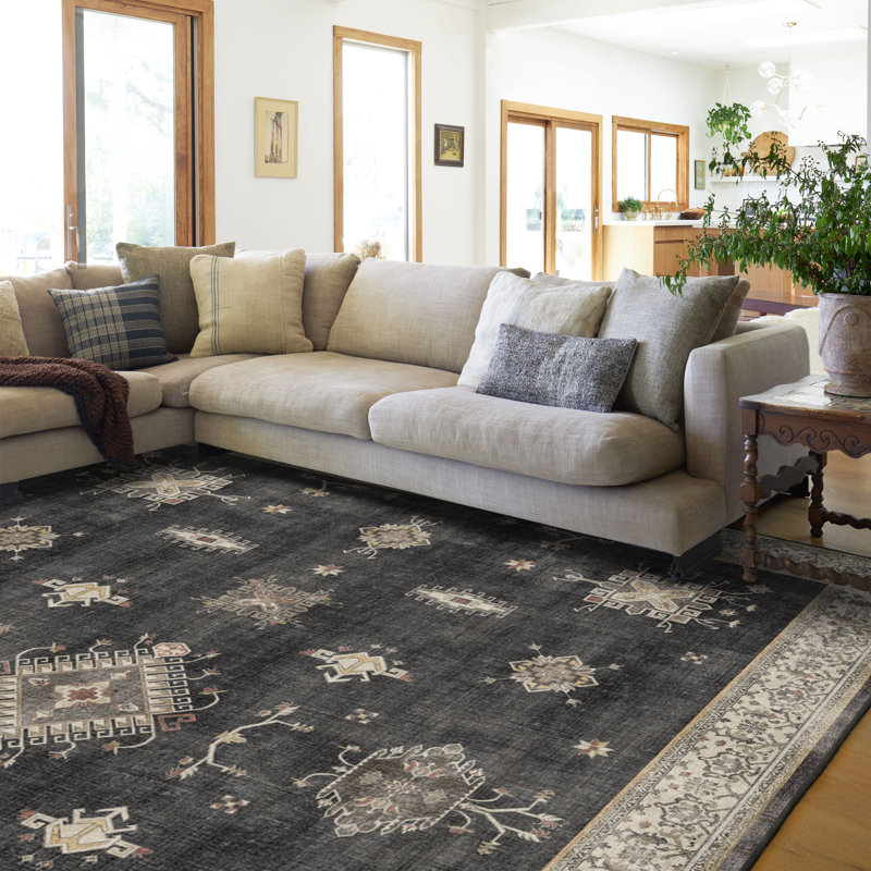 Système de tapis et de coussins lavables en bois foncé Verena, Rectangle 9"x12"