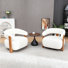 Chaise d'appoint moderne en bois massif avec coussins épais (ensemble de 2)