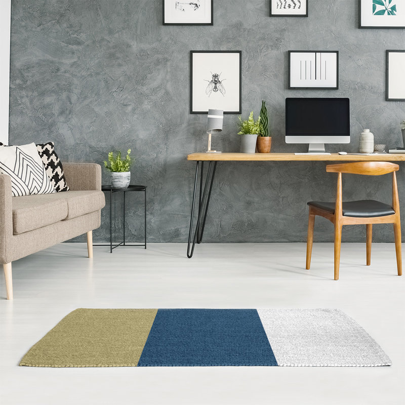 Tapis doré/bleu, Rectangle 2 pi x 3 pi