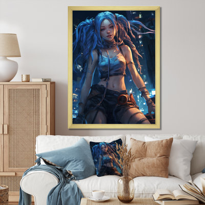 «Cool Urban Girl With Blue Dreadlocks», reproduction sur toile