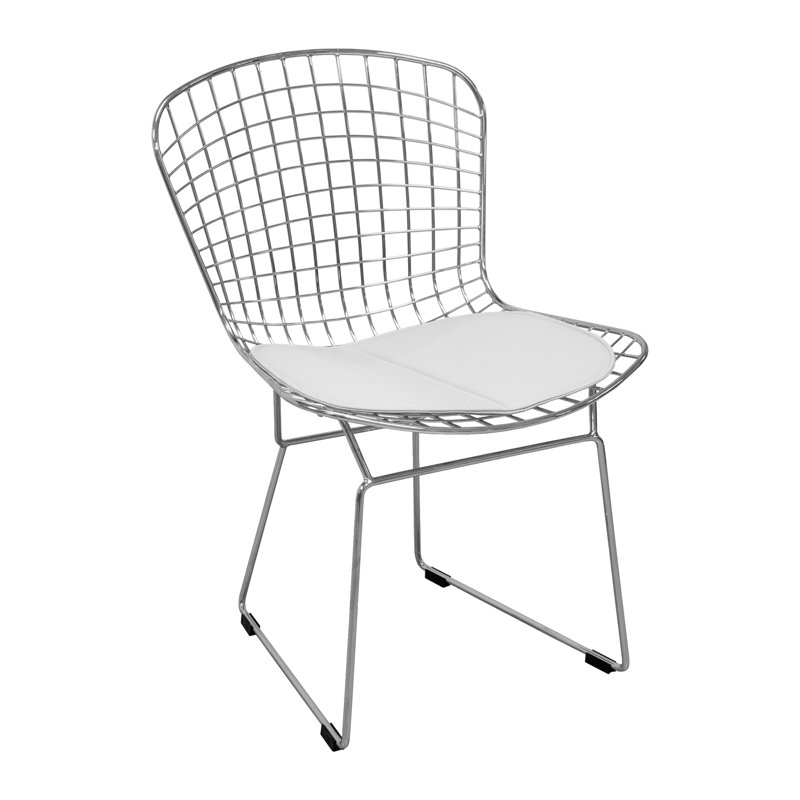 Chaise d'appoint rembourrée en similicuir H 18,25 po Ellisville, Blanc