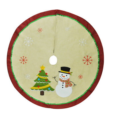 Jupe d’arbre de noël bonhomme de neige en toile jute