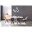 Gunesh 6 Person Dining set - a Rectangular Wooden Dining Table with Metal Legs and a Set of 6 Quilted Velvet Dining Chairs for Dining Room - Modern Dining Table Set-1093423930-1093423931-1093423936
