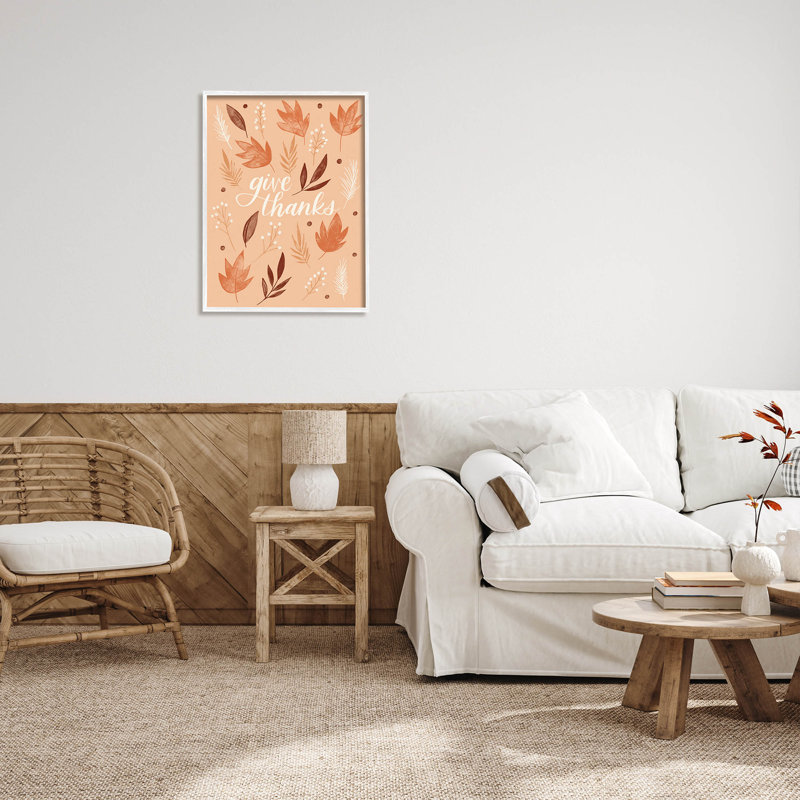Offrez des feuilles d'automne - 104, H 30 po x l 24 po x P 1,5 po, Giclée encadrée blanc bord de mer