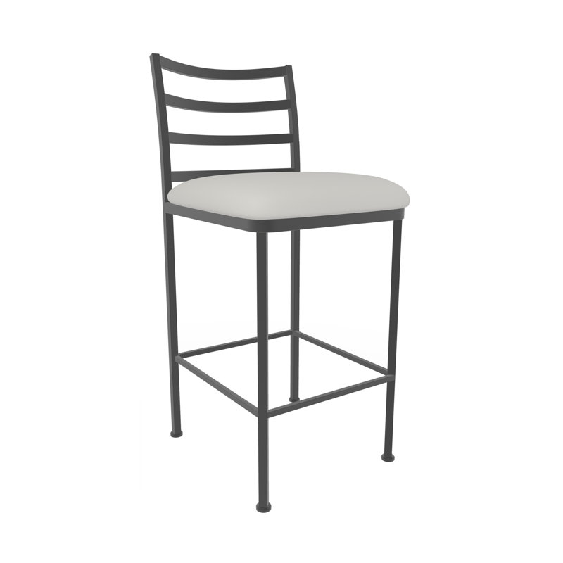 Harper Ayers Upholstered Bar Stool in Hand Powder-Painted Finish, Counter Stool (26" Seat Height), Vail Pure White