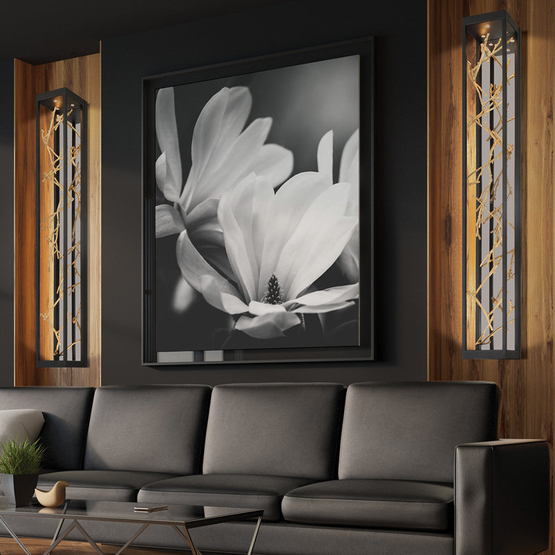 Aerie LED Flush Mounted Sconce, Bronze/Gold