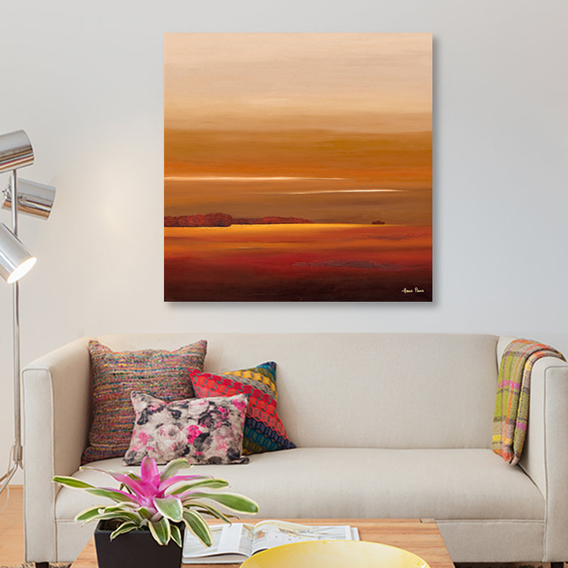 « soleil iv », impression sur toile, H 37 po x l 37 po x P 1,5 po, Pas de tapis, Toile tendue