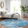 Machine Washable Indoor/Outdoor Xhevrie Blue Rug