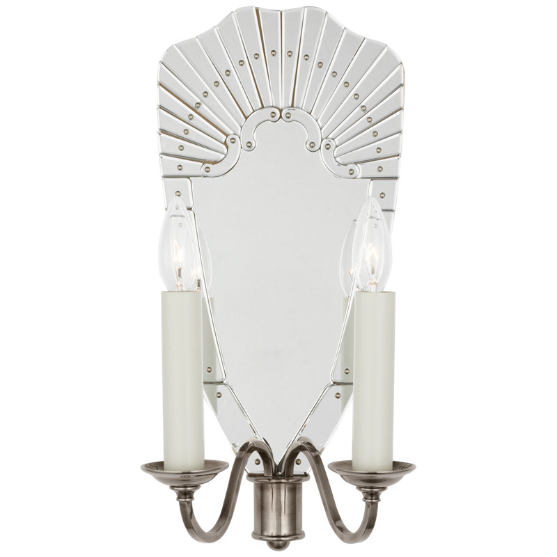 Adelaide 2 - Light Candle Wall Light, Butler's Silver, 26.75" H x 12.25" W x 8.75" D