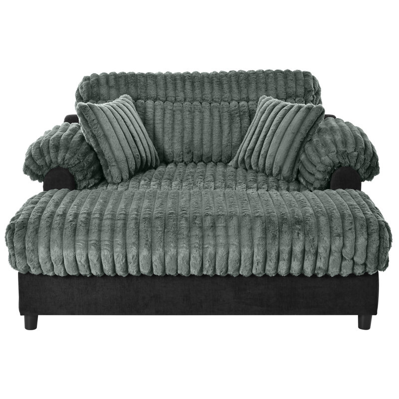 Canapé-lit moderne avec méridienne 65,25 po Cloud, Vert sauge