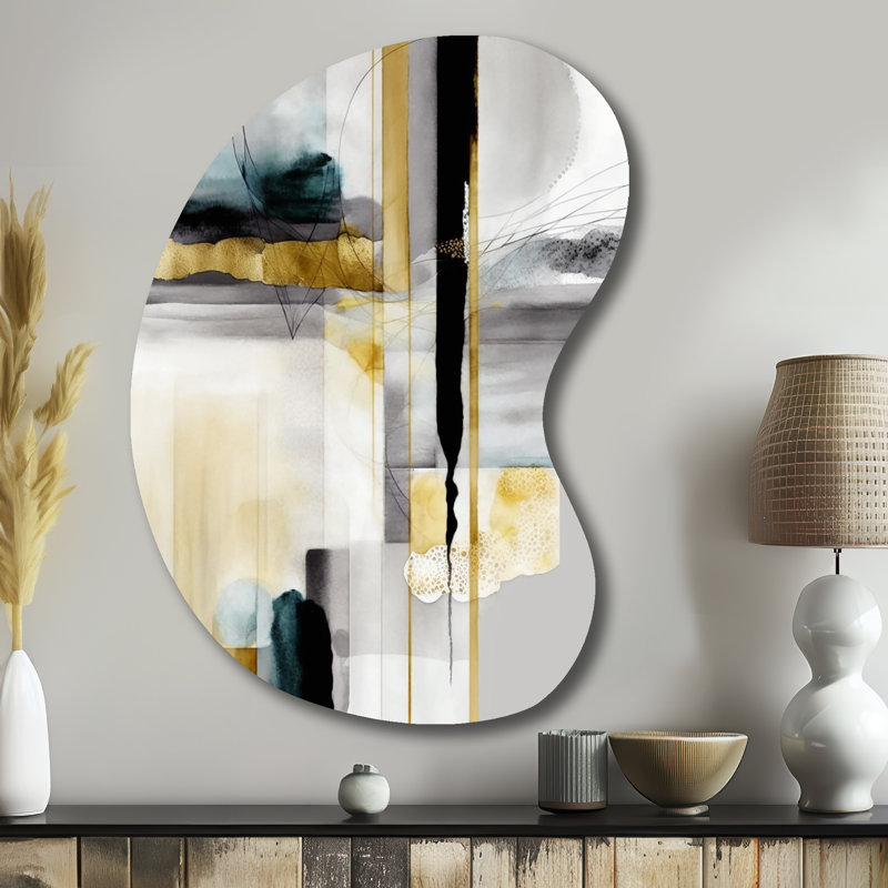 Abstrait formes transitionnelles noires IV - formes abstraites asymétriques, décoration murale en métal, H 39 po x l 28 po