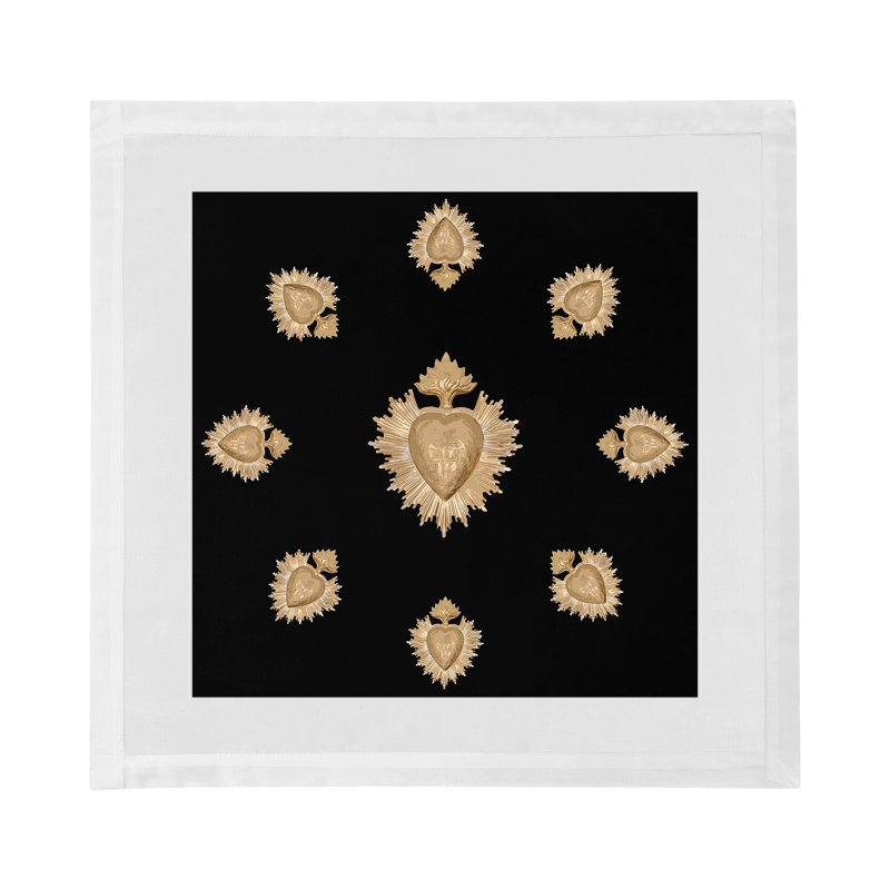 Ex Vote Cotton Blend Square Napkins, Black
