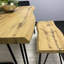 Wooden Dining Table with 2 Benches and 2 Velvet Chairs-1445020709-1475757046