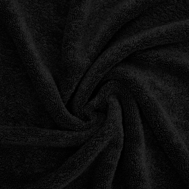 100% Cotton 4 Piece Luxury Turkish Bath Towel Set, Black