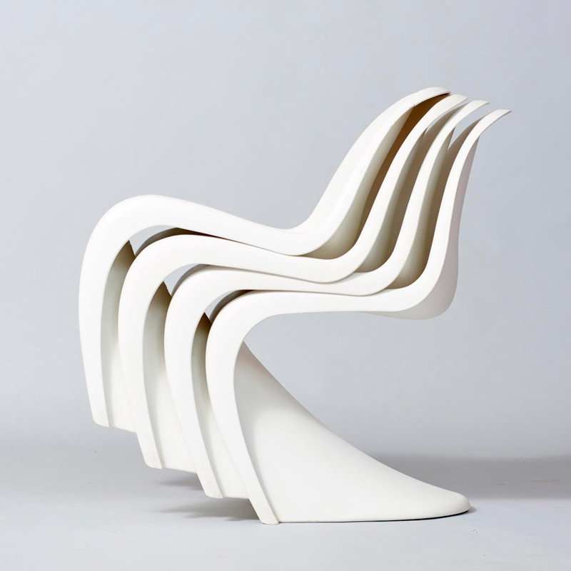 17'' H Stacking Side Chair, White