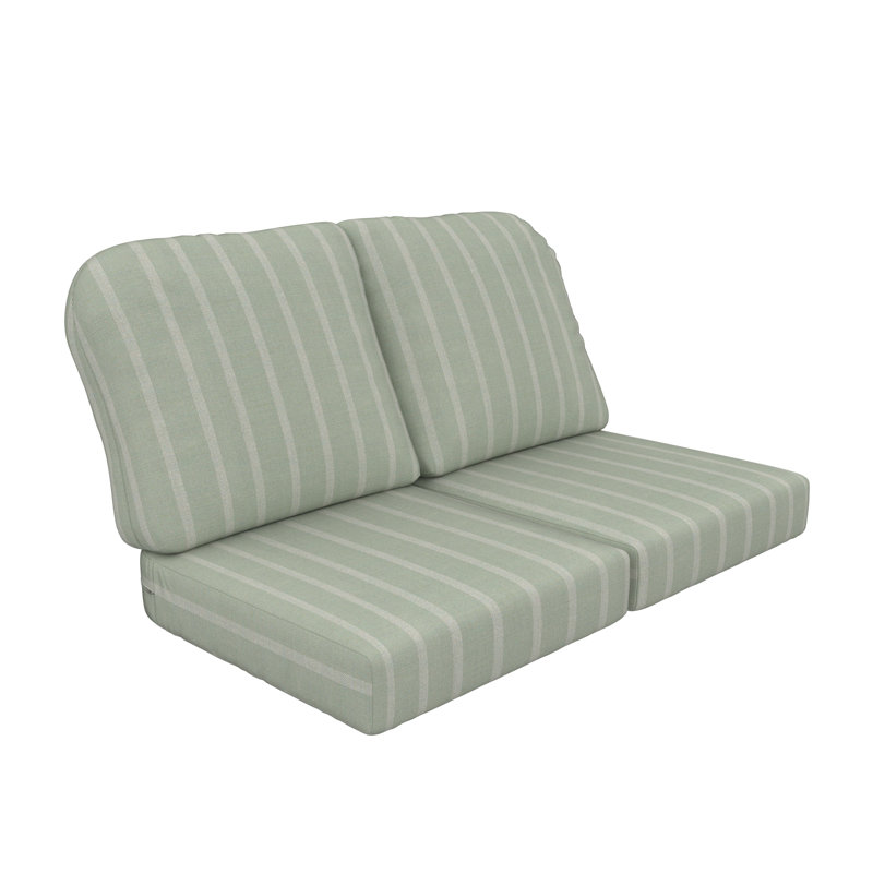 Amala Sunbrella® Indoor/Outdoor Loveseat Cushion, Sunbrella® Unwind Rainwashed